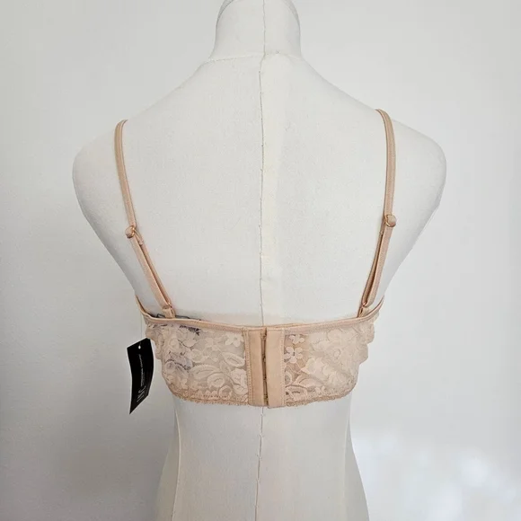 I.N.C. International Concepts Womens Lace Bralette Almond Latte Large Adjustable - Picture 4 of 12